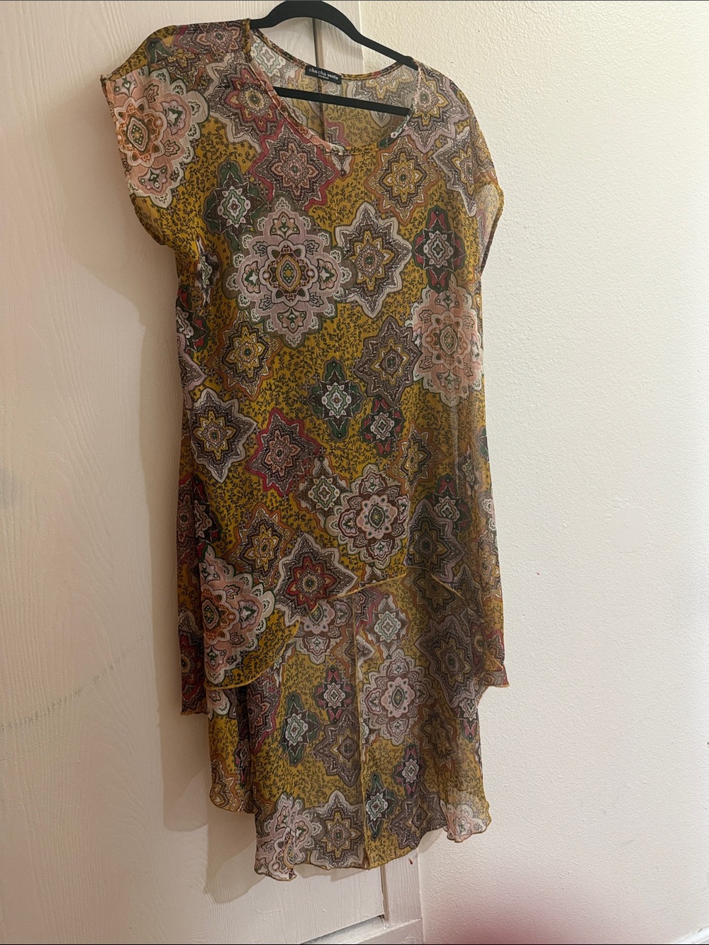 cha cha vente Yellow Multi Paisley Print Tunic